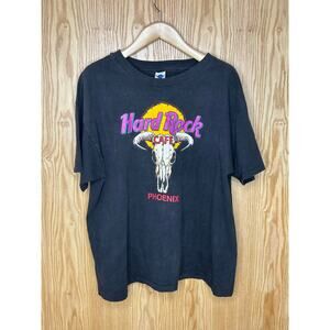Vintage Hard Rock Cafe Phoenix Shirt Men's XL Black Cow Skull 100% Cotton